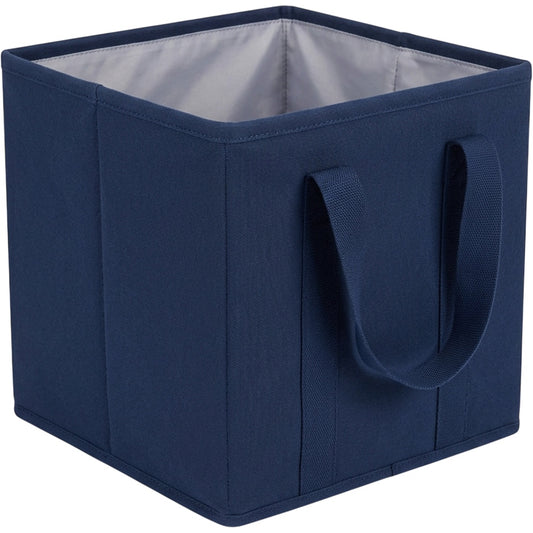 Ziloa Foldable Canvas Cube Storage Basket 32 cm Navy - Product view