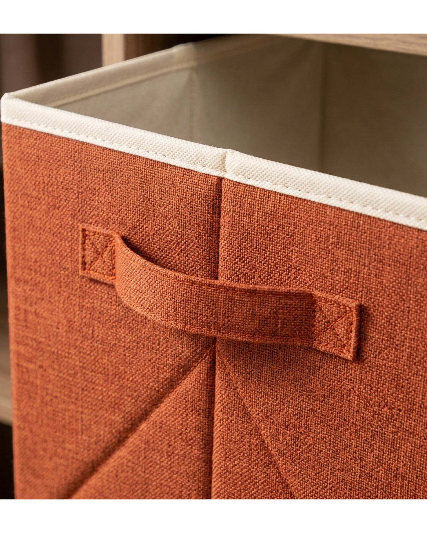 Ziloa Cube Fabric Storage Bin Rust 12 in 2 Pack