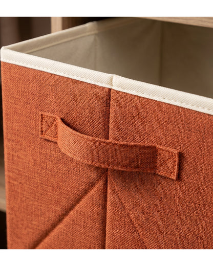 Ziloa Cube Fabric Storage Bin Rust 12 in 2 Pack