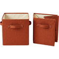 Ziloa Cube Fabric Storage Bin Rust 12 in 2 Pack