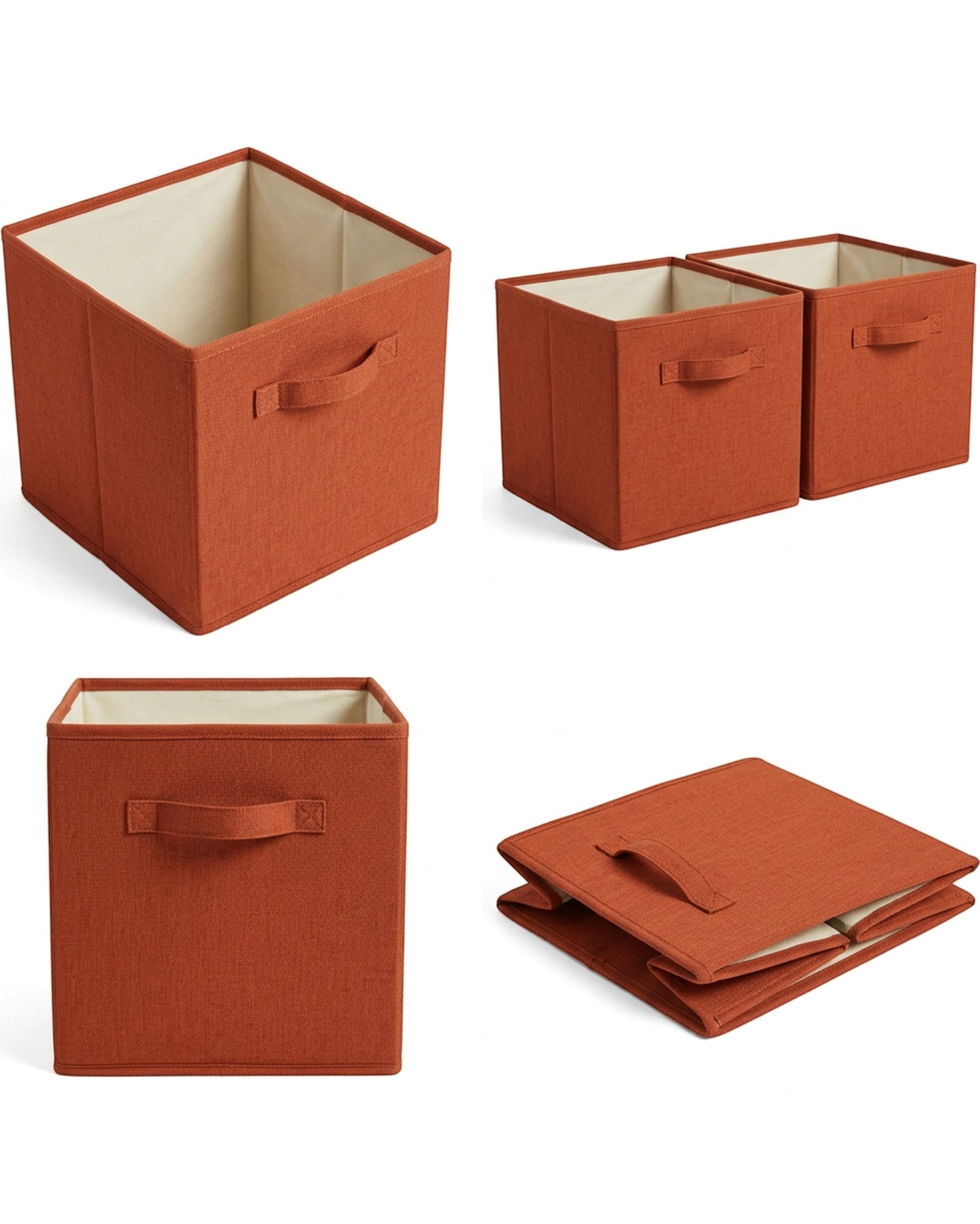 Ziloa Cube Fabric Storage Bin Rust 12 in 2 Pack