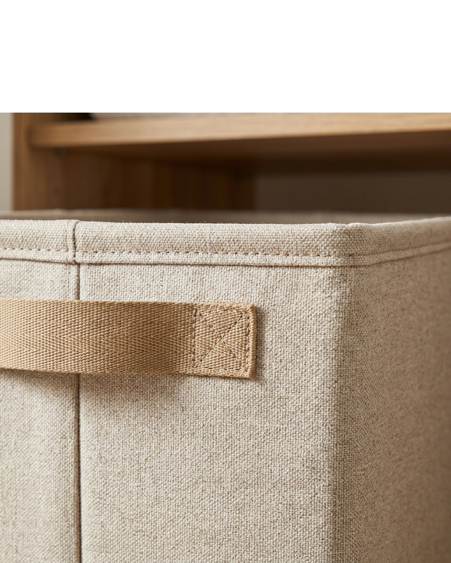 Ziloa Slim Fabric Closet Basket Oat 15 in With Handles