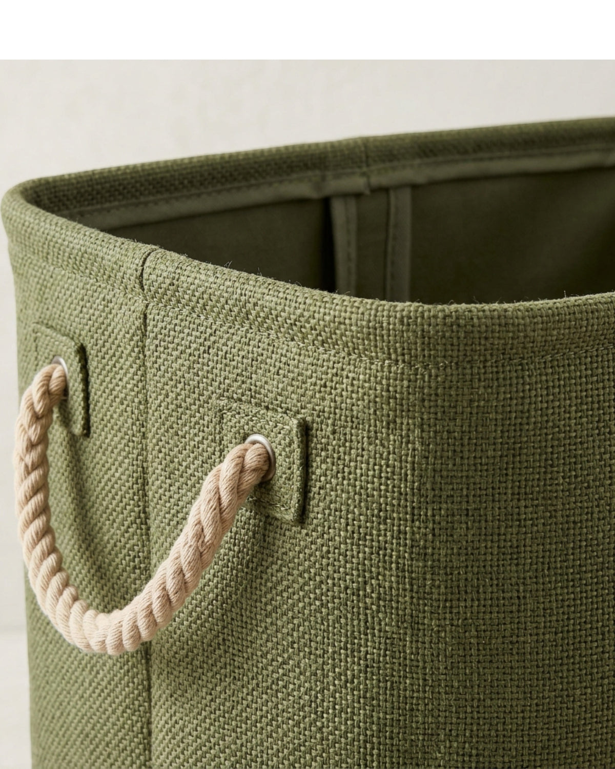 Ziloa Tall Fabric Storage Basket Moss 17 in With Handles
