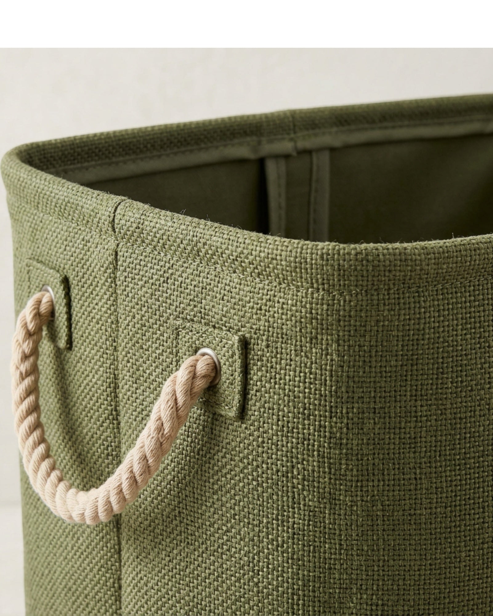 Ziloa Tall Fabric Storage Basket Moss 17 in With Handles