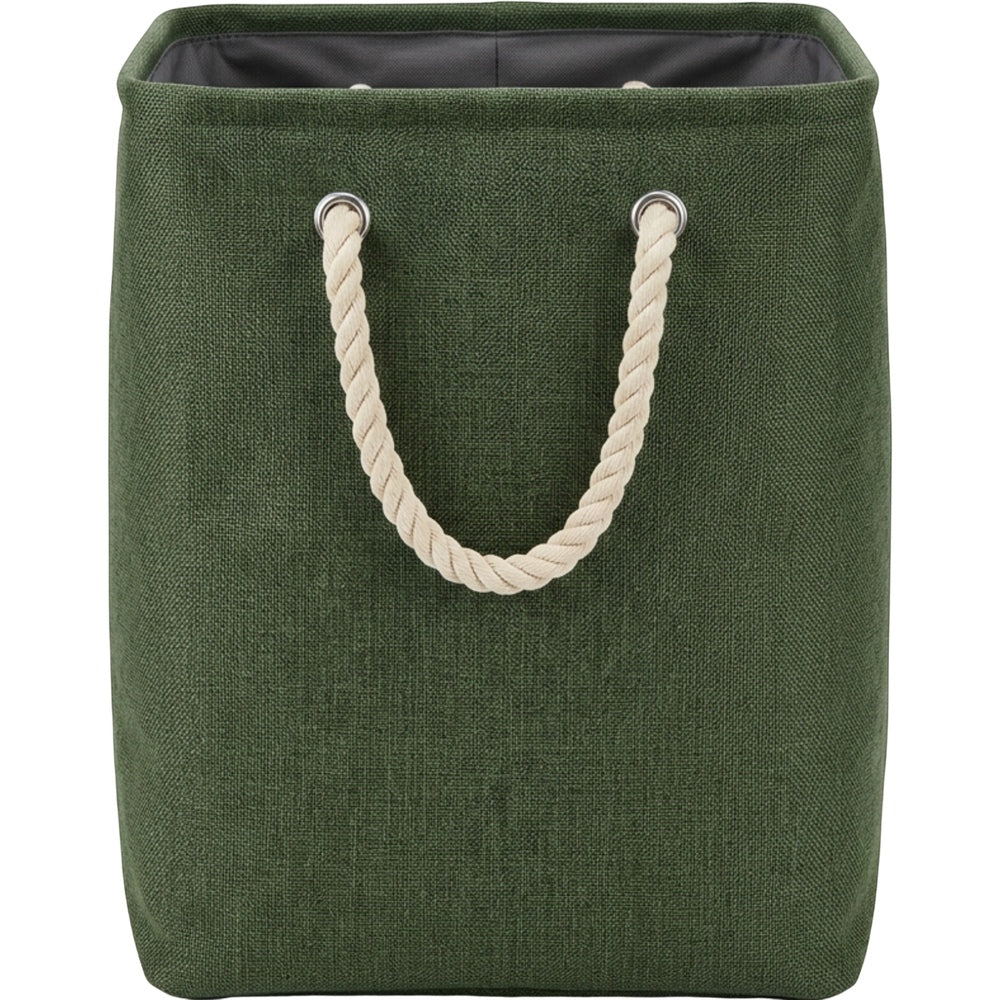 Ziloa Tall Fabric Storage Basket Moss 17 in With Handles
