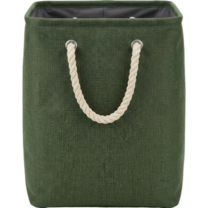 Ziloa Tall Fabric Storage Basket Moss 17 in With Handles