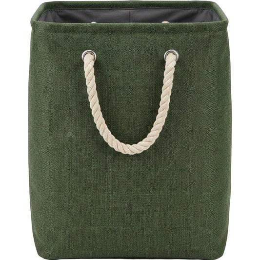 Ziloa Tall Fabric Storage Basket Moss 17 in With Handles